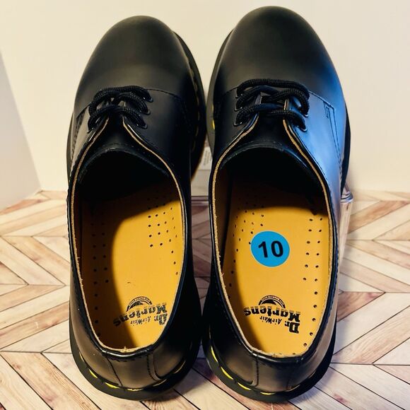 Dr Martens 1461 Smooth Leather Oxford Women 10 Shoes 3 Eye Yellow Stitch Classic - Picture 4 of 8